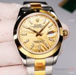 Swiss Quality Rolex DateJust II 41 Citizen Watch Gold Palm motif Half Gold Strap